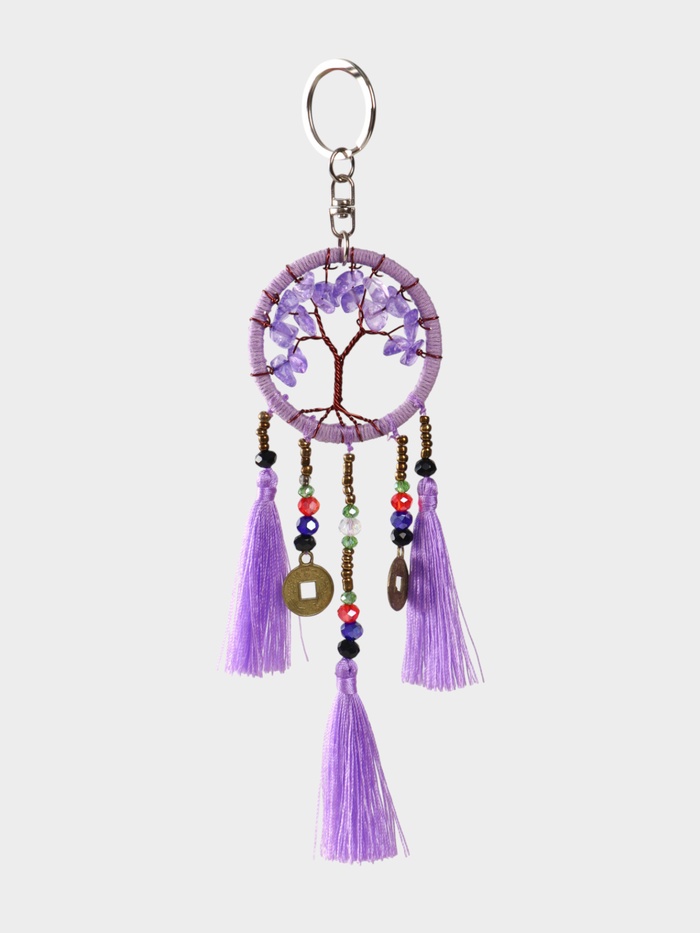 Брелок ловец снов «Древо», 19 см, сиреневый
