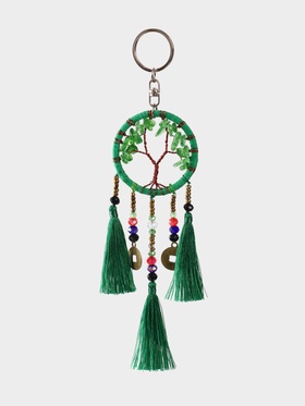 Брелок ловец снов "Древо" 19 см, цв. зелёный