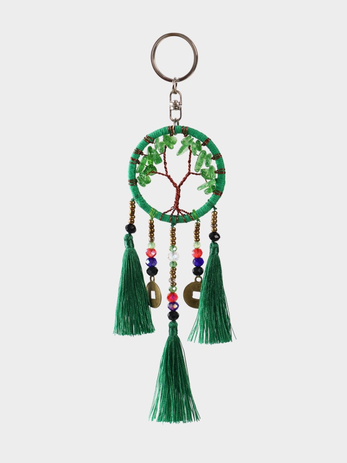 Брелок ловец снов «Древо», 19 см, зелёный