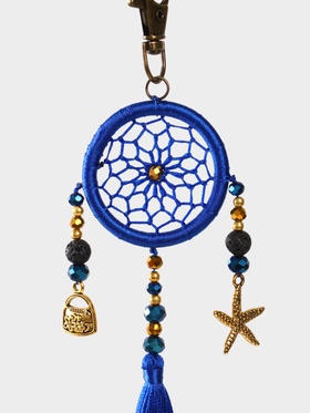 Брелок ловец снов, 17 см, ярко-синий
