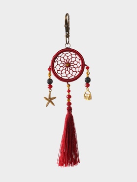 Брелок ловец снов, 17 см, бордовый
