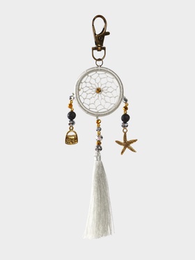 Брелок ловец снов, 17 см, серебристый