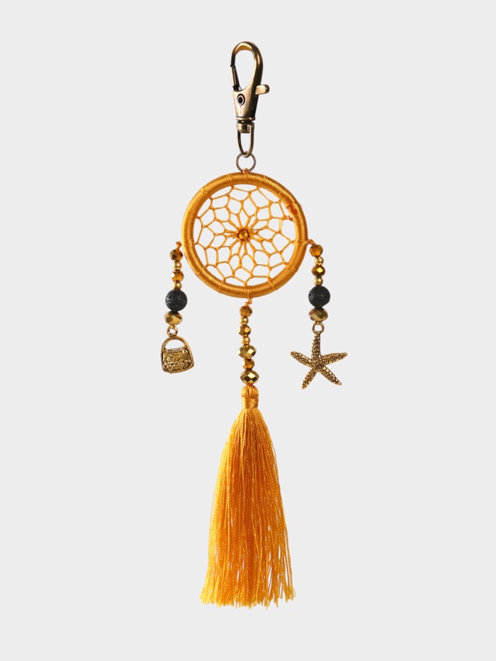Брелок ловец снов, 17 см, золотистый