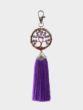 Брелок ловец снов "Древо жизни" 19 см, цв. фиолетовый