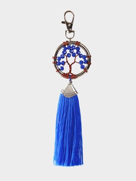 Брелок ловец снов "Древо жизни" 19 см, цв. синий