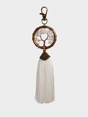 Брелок ловец снов "Великое древо" 19 см, цв. белый