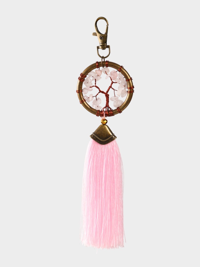 Брелок ловец снов «Великое древо», 19 см, нежно-розовый - Фото 1