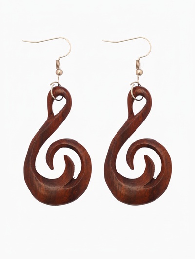 Серьги «Спираль», дерево соно