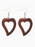 Серьги «Сердце», дерево соно - Фото 1