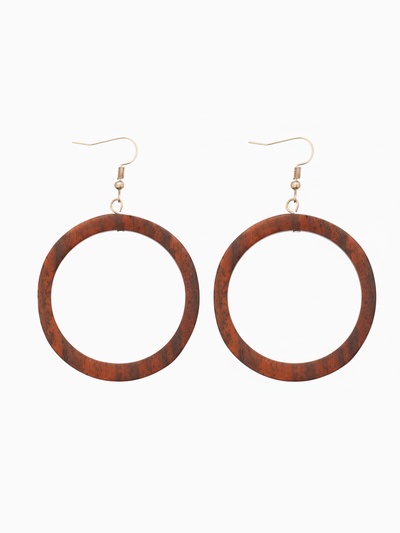 Серьги «Круг», дерево соно