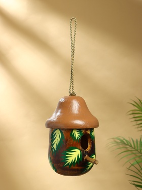 Подвесной декор "Скворечник-грибок" дерево 22х15х15 см, цв. коричневый