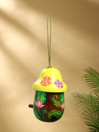 Подвесной декор "Скворечник-грибок" дерево 22х15х15 см, цв.зелёный - фото 809305146