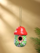 Подвесной декор "Скворечник-грибок" дерево 22х15х15 см, цв.красно-белый - фото 809305149