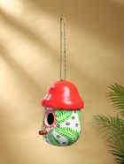 Подвесной декор "Скворечник-грибок" дерево 22х15х15 см, цв.красно-белый - фото 809305150