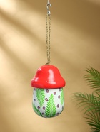 Подвесной декор "Скворечник-грибок" дерево 22х15х15 см, цв.красно-белый - фото 809305151