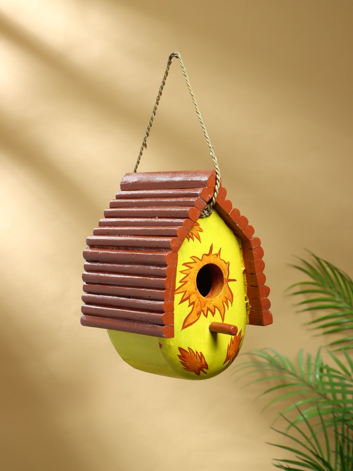 Подвесной декор «Скворечник», 23×15×18 см, дерево, жёлто-коричневый