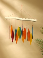 Музыка ветра "Падающие листья" дерево, стекло 30х2х40 см - фото 809305170