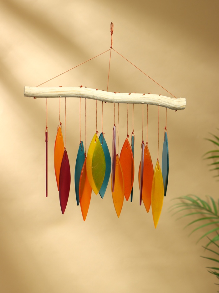 Музыка ветра «Падающие листья», 30×2×40 см, дерево, стекло