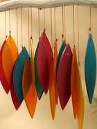 Музыка ветра "Падающие листья" дерево, стекло 30х2х40 см - фото 809305173