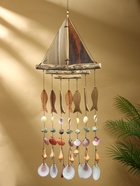 Музыка ветра «Рыбацкое судно», 35×3×103 см, дерево, ракушка - фото 809305175