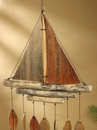 Музыка ветра «Рыбацкое судно», 35×3×103 см, дерево, ракушка - фото 809305180