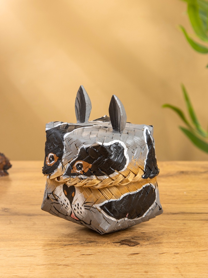 Корзинка «Енот», 10×10×13 см, бамбук