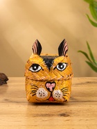 Корзинка «Кот», 10×10×13 см, бамбук, рыжая - фото 809305233