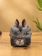 Корзинка «Кот», 8×8×13 см, бамбук, серая - фото 809305268