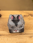 Корзинка «Кот», 8×8×13 см, бамбук, серая - фото 809305270