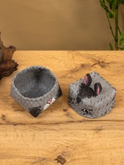 Корзинка «Кот», 8×8×13 см, бамбук, серая - фото 809305271