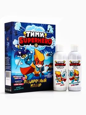 Подарочный набор детский ТИМИ Superhero Тутти-Фрутти: шампунь 200 мл + пена 200 мл + расписание 1094