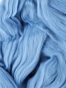Шерсть для валяния 100 г, цвет голубой