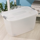 УЦЕНКА Контейнер д/хранения с крышкой 56 л 60×40×36 см на колесах прямоуг, кр. МИКС - Фото 1