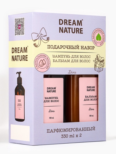 Подарочный набор женский DREAM NATURE Diva, шампунь для волос и бальзам для волос по 330 мл