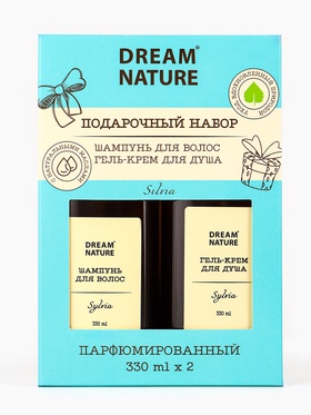 Подарочный набор женский DREAM NATURE Silvia: шампунь и гель-крем для душа по 330 мл
