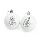 УЦЕНКА Набор для творчества Елочные шары под раскраску Принцессы + краски, набор 2 шт - Фото 2