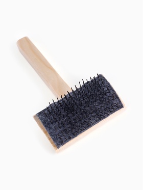 Щетка-пуходёрка деревянная ZOONIK «Кавказец» полукруглая, 100×55 см