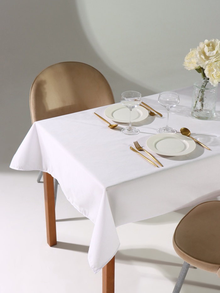 Скатерть «Доляна», белая, 110×140±3 см - Фото 1