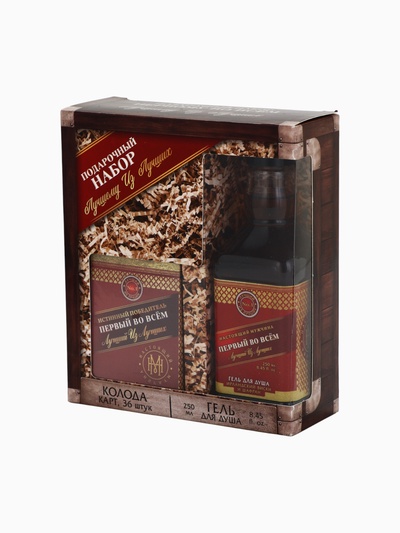 УЦЕНКА Набор «Лучшему из лучших», гель для душа во флаконе виски и игральные карты