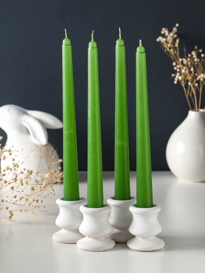 Набор: свечи ароматизированные конические 2.2×24 см, 4 шт., 50 г, 8 ч, ландыш - Фото 1