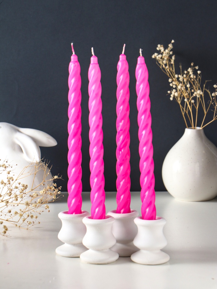 Набор: свечи ароматизированные витые 1.9×24 см, 4 шт., 40 г, 8 ч, французская ваниль - Фото 1