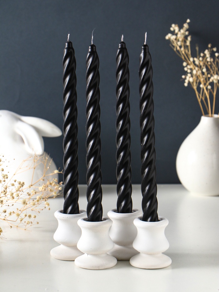 Набор: свечи ароматизированные витые 1.9×24 см, 4 шт., 40 г, 8 ч, смородина - Фото 1