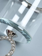 УЦЕНКА Подсвечник стекло на 1 свечу «Сплетение колец» стразы серебро 27×7×7 см - фото 14967988