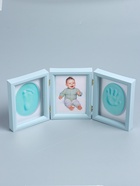 УЦЕНКА Фоторамка пластик 13×18 см с полим.глиной «Отпечаток ладошки и ножки» голубая 20.5×46.5 см - Фото 11