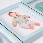 УЦЕНКА Фоторамка пластик 13×18 см с полим.глиной «Отпечаток ладошки и ножки» голубая 20.5×46.5 см - Фото 6