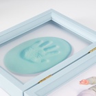 УЦЕНКА Фоторамка пластик 13×18 см с полим.глиной «Отпечаток ладошки и ножки» голубая 20.5×46.5 см - Фото 7