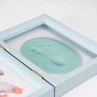 УЦЕНКА Фоторамка пластик 13×18 см с полим.глиной «Отпечаток ладошки и ножки» голубая 20.5×46.5 см - Фото 8