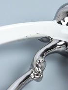 УЦЕНКА Сувенир керамика «Семья слонов. Овал» белый с серебром 6.5×17×28.5 см 10946396