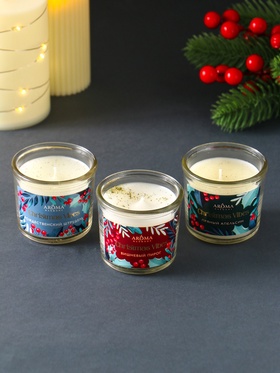 Набор: свечи ароматические новогодние Christmas Vibes, 3 шт., по 60 г