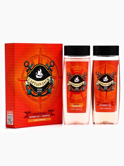 Подарочный набор мужской Captain Jack Ocean Scent, гель для душа 250 мл, шампунь 250 мл